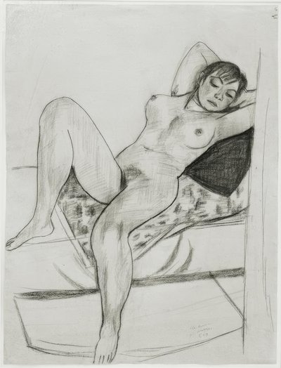 Liggend vrouwelijk naakt door Max Beckmann