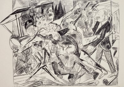 Martelaarschap, door Max Beckmann (1884-1950), gravure. Duitsland, 20e eeuw. door Max Beckmann