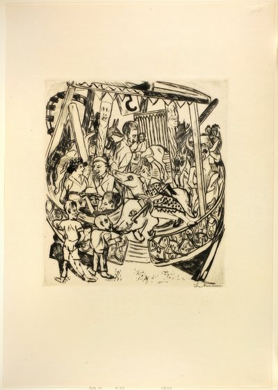 Draaimolen, plaat zeven uit Jahrmarkt door Max Beckmann