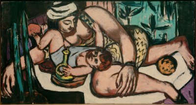 Moeder met spelend Kind door Max Beckmann