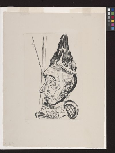 Oude vrouw met kapje door Max Beckmann