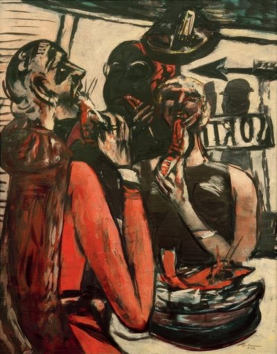Prunier (In Restaurant Prunier, Parijs) door Max Beckmann