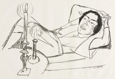 Liggende Vrouw (Portret van Johanna Loeb) door Max Beckmann