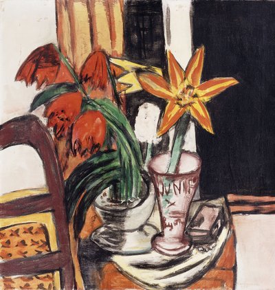 Rode Tulpen en Vuurlelies door Max Beckmann