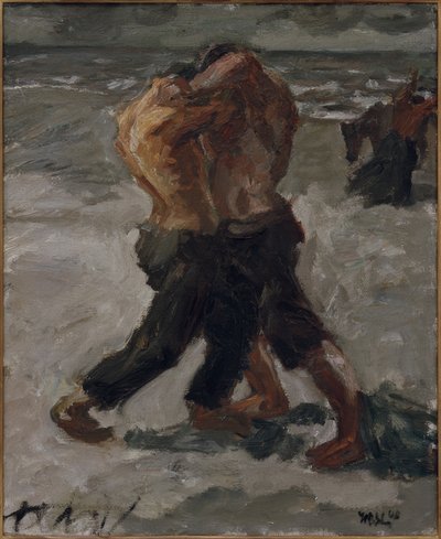 Rivalen: worstelduo door Max Beckmann