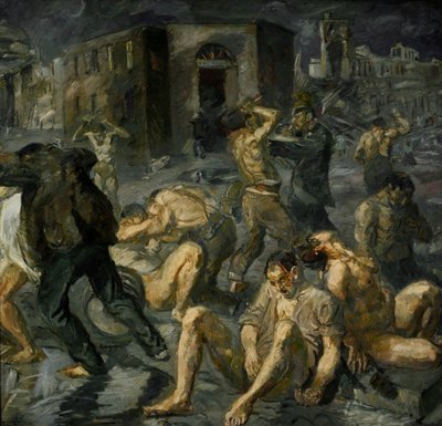 Scène uit de verwoesting van Messina door Max Beckmann