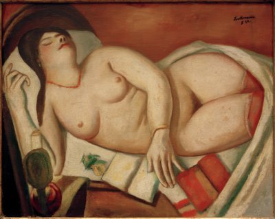 Slapende door Max Beckmann