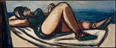 Slapende op het strand door Max Beckmann