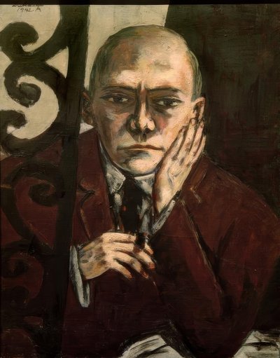 Zelfportret in de bar door Max Beckmann