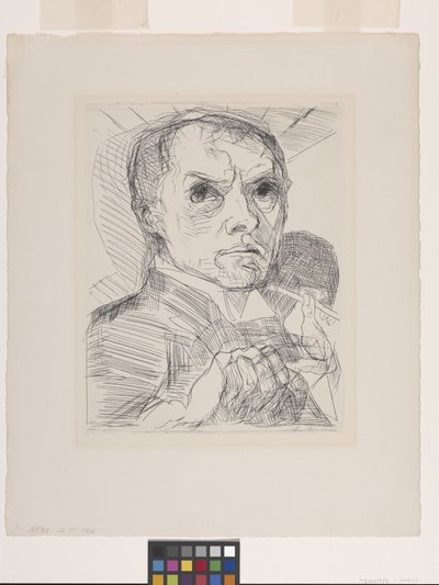 Zelfportret Met Stylus (Selbstbildnis Mit Griffel) door Max Beckmann