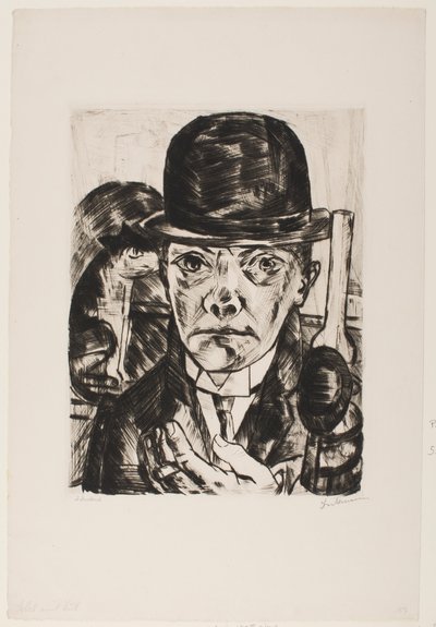 Zelfportret met Bolhoed door Max Beckmann