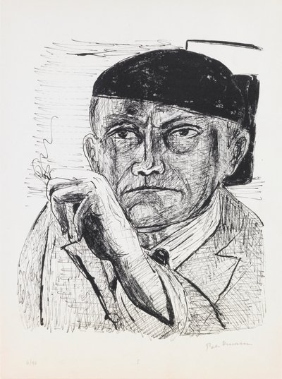 Zelfportret, plaat 1 uit de portfolio Dag en Droom door Max Beckmann