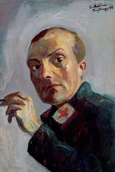 Zelfportret als mannelijke verpleegkundige door Max Beckmann