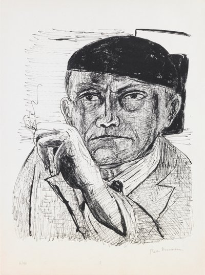 Zelfportret, plaat 1 uit de portfolio Dag en Droom door Max Beckmann