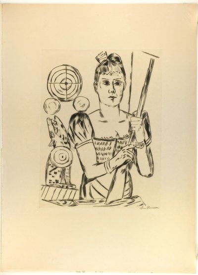 Schiettent, plaat vier uit Jahrmarkt door Max Beckmann