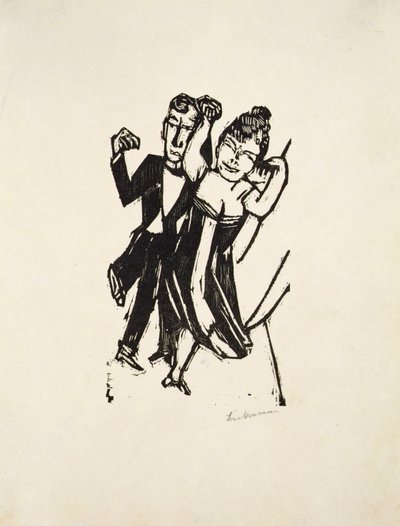 Klein dansend paar door Max Beckmann