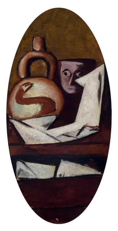 Stilleven (met Mexicaans figuur) door Max Beckmann