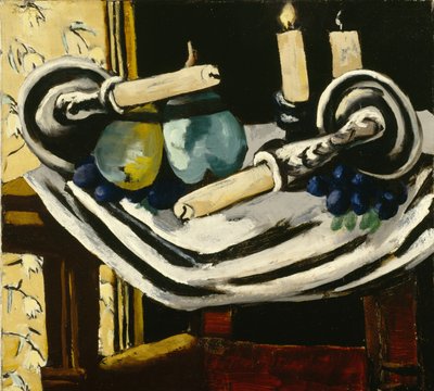 Stilleven met gevallen kaarsen door Max Beckmann