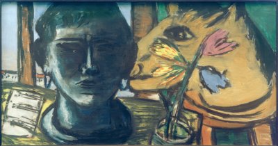 Stilleven met sculptuur door Max Beckmann
