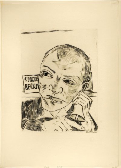 De Roep (Zelfportret), plaat één uit Jaarmarkt door Max Beckmann