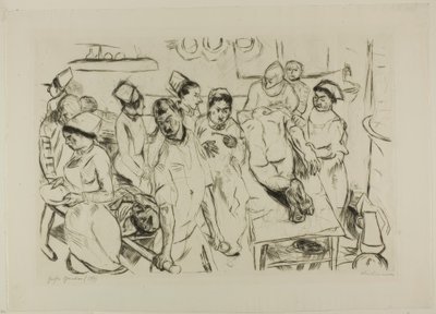 De grote operatie, plaat achttien uit Gesichter door Max Beckmann