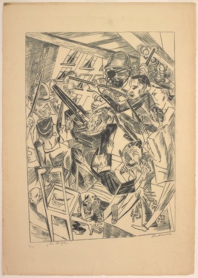 De Laatsten, plaat tien uit Die Hölle door Max Beckmann
