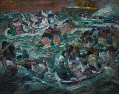 Het zinken van de Titanic door Max Beckmann