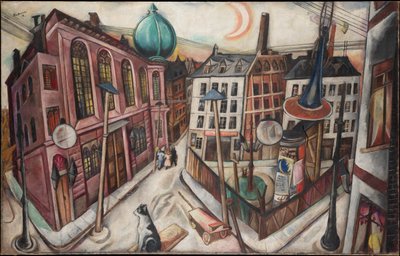 De synagoge in Frankfurt Am Main door Max Beckmann