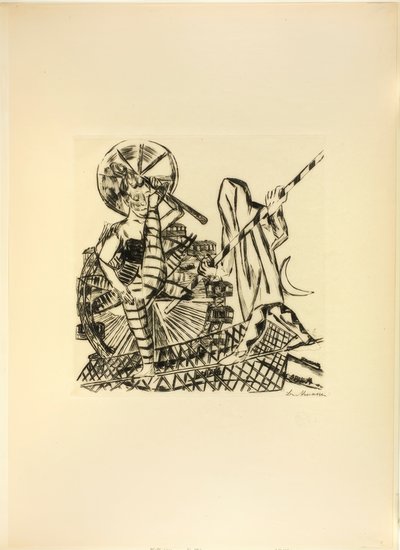 De koorddansers, plaat acht uit Jahrmarkt door Max Beckmann