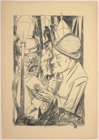 De Weg naar Huis, plaat twee uit Die Hölle door Max Beckmann