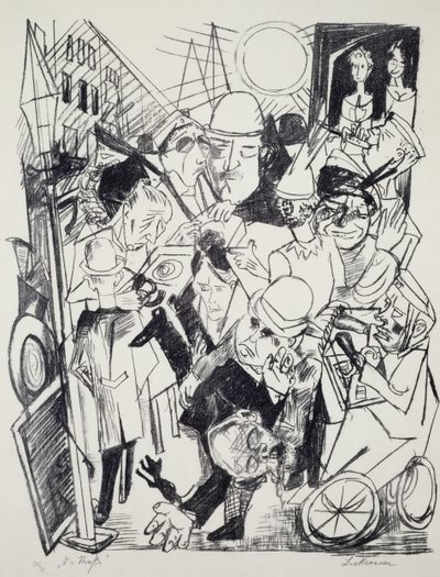 De straat, door Max Beckmann (1884-1950), gravure. Duitsland, 20e eeuw. door Max Beckmann