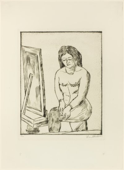 Toilet (voor de spiegel) door Max Beckmann