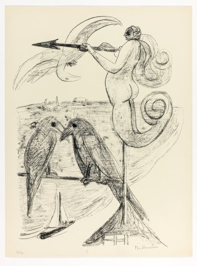 Weerhaan, plaat twee uit Dag en Droom door Max Beckmann