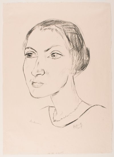 Vrouw met halsketting (mevrouw Parcus) door Max Beckmann