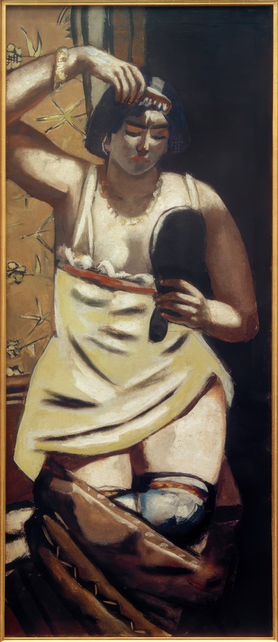 Zigeunerin, naakt met spiegel door Max Beckmann