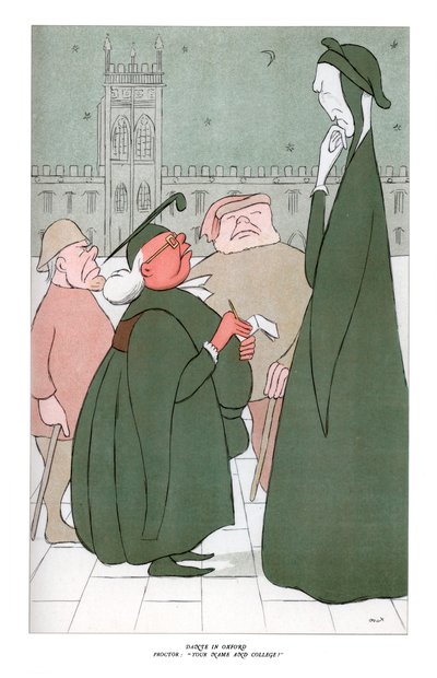 Dante in Oxford, Proctor: Uw naam en college, 1904 door Henry Maximilian Beerbohm