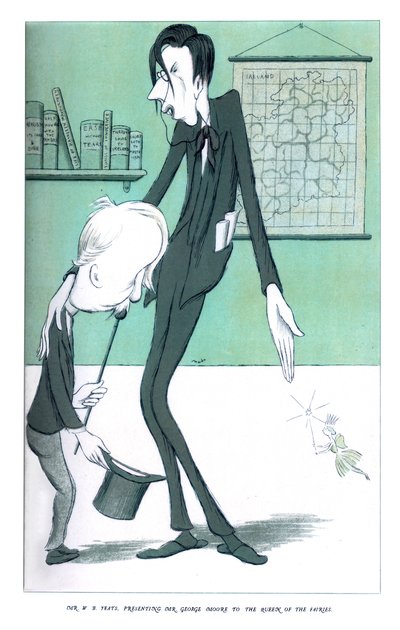 De heer WB Yeats, presenteert de heer George Moore aan de koningin van de feeën, 1904 door Henry Maximilian Beerbohm