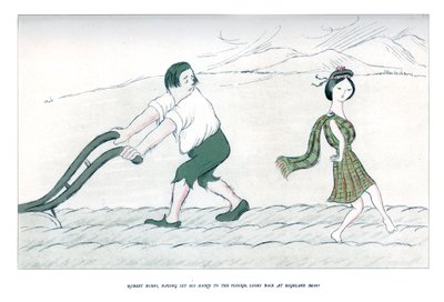 Robert Burns, nadat hij zijn hand aan de ploeg heeft gezet, kijkt terug naar Highland Mary, 1904 door Henry Maximilian Beerbohm