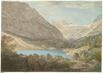 "Het Blauwe Zwembad" in het Reindal bij Garmisch door Max Joseph Wagenbauer
