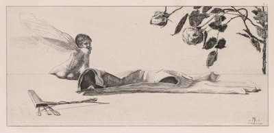 Een handschoen: Amor door Max Klinger