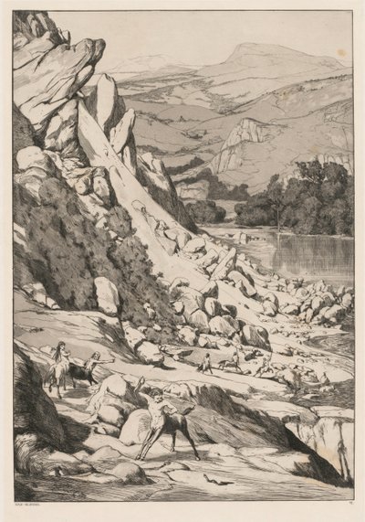 Aardverschuiving Opus IV, 6, 1881 door Max Klinger