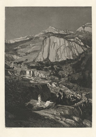Maanlichte Nacht Mondnacht: pl. 4, gepubliceerd 1881 door Max Klinger
