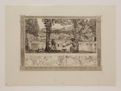 Narcissus en Echo I door Max Klinger