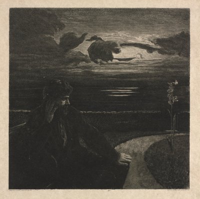 Nacht, uit Over de dood, Deel I, Opus XI, 1889 door Max Klinger