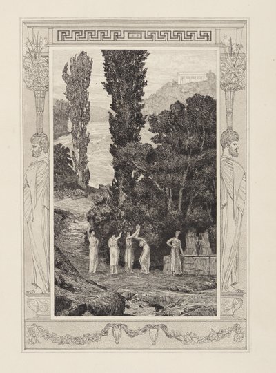 Psyche zwervend (Amor en Psyche, opus V, blad 28) door Max Klinger