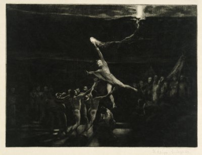 Roof van het licht (blad 22 uit: Opus XII, Brahmsfantasie) door Max Klinger