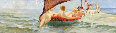 Venus in de schelpkoets. Deel van de wanddecoratie van de Villa Albers, 1884-1885 door Max Klinger