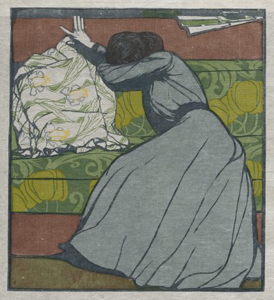 Het Kussen (Martha Kurzweil Zittend op een Divan) door Max Kurzweil
