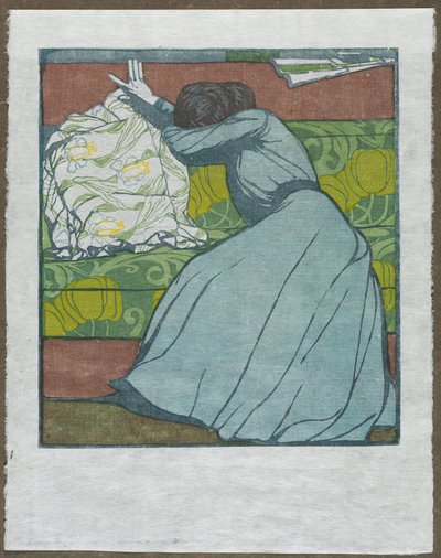 Het Kussen (Martha Kurzweil Zittend op een Divan) door Max Kurzweil