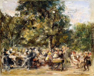 Een tuinrestaurant aan de rivier de Havel door Max Liebermann